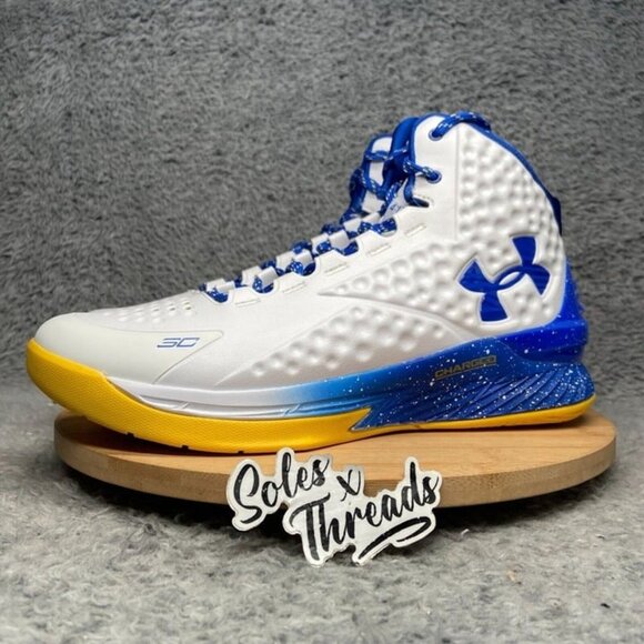 Under Armour Curry 1 Retro \'Dub Nation\' Size 9.5 Men White Blue Yellow main image 3